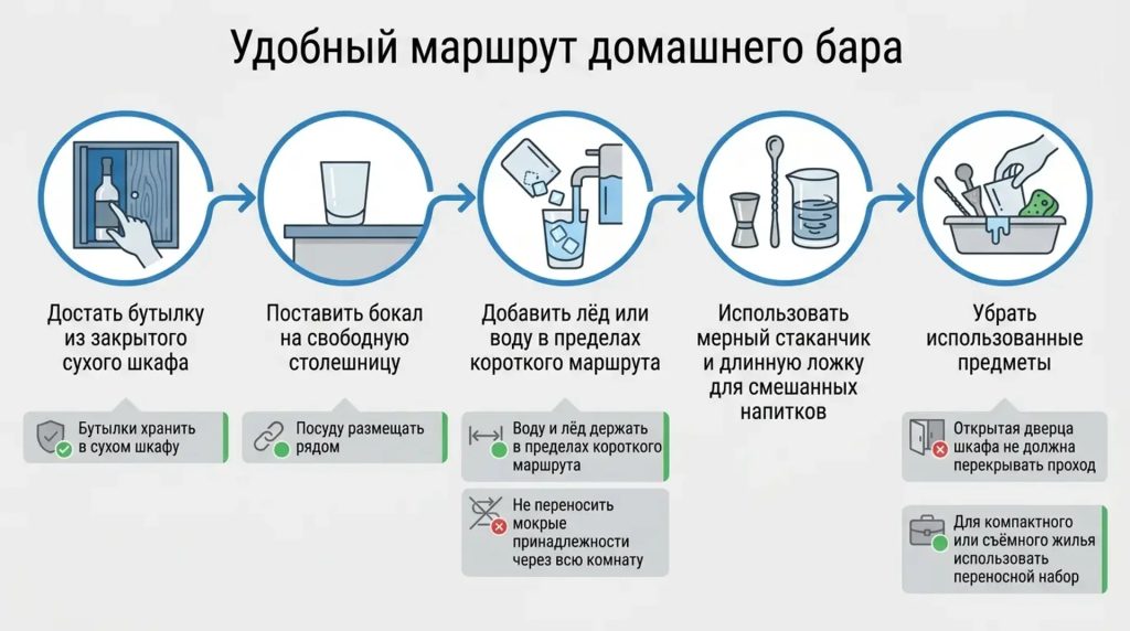 Удобный маршрут домашнего бара